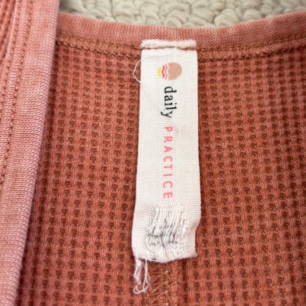 Daily Practice by Anthropologie Rose Waffle Knit Button Front Midi Dress Small - Picture 7 of 16